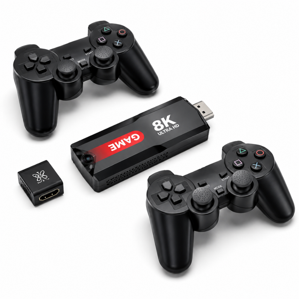 8K Ultra HD Game Stick with 2 Wireless Controllers – HDMI Gaming Console